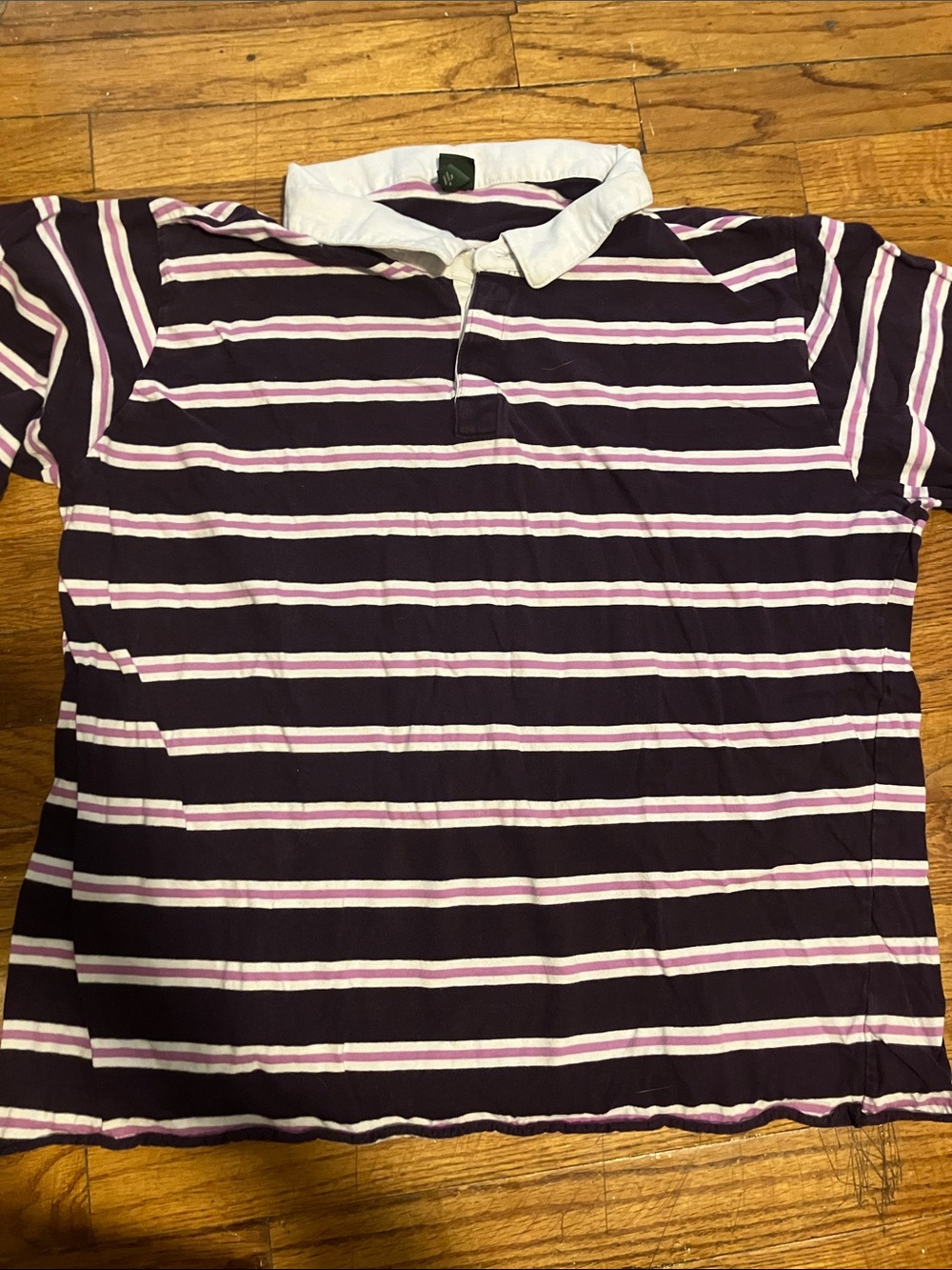 wild fable Striped Polo Long Sleeve - Purple, White, Pink